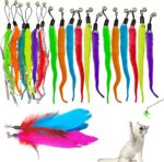 Interactive Cat Feather Wand Toy with Bell – Durable Cat Teaser Stick for Indoor Play & Exercise - Image 3